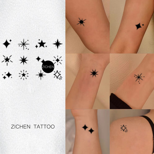 ZICHEN INS新款草本纹身贴手指小图星星系列高级感潮流持久防水女