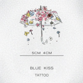 ZICHEN 创意INS风手绘花伞彩色纹身贴持久防水女小清新可爱彩绘