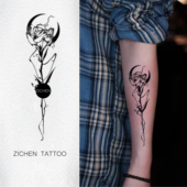 ZICHEN 星夜玫瑰草本保持久果汁防水持久女高端纹身贴可爱优雅