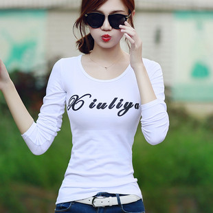 体恤打底衫 韩版 长袖 t恤女衣服 字母百搭上衣 2025春装 显瘦小衫 新款