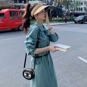 现货 数据好 毛边牛仔连衣裙带腰带295-866-P125-k178图片