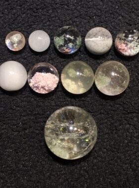 天然兔毛水晶幽灵水晶白兔毛粉绿幽灵圆珠单珠散珠多宝diy配件