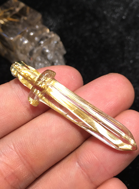 天然钛晶吊坠男女宝剑 钛晶宝剑小摆件刀 钛晶吊坠挂坠琅琊剑车挂