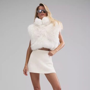 alo 仿皮草马甲 女士OPULENT FUR短款 柔软蓬松人造毛 FAUX 新款