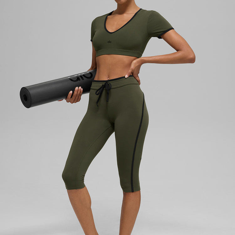 alo新款高腰紧身7分裤legging
