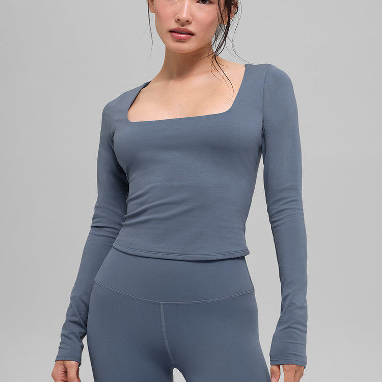 alo新款 Softsculpt Precision长袖上衣 性感方形领口 普拉提瑜伽,运动服/休闲服装,健身衣,淘宝优惠券,粉丝福利购,淘宝优惠卷