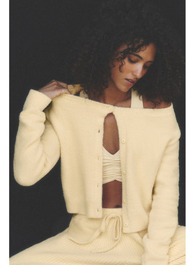 新款alo Snuggle Up Sweater Cropped Cardigan短款百搭经典开衫