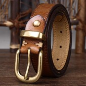 时尚 2.8CM宽腰带女装 饰真皮皮带女针扣纯牛皮复古韩版 百搭牛仔潮