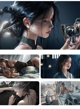 鼠标垫超大号WLOP鬼刀二次元王凌动漫个性创意定制ins电竞书桌垫