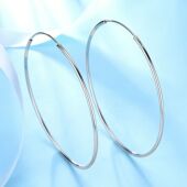 s925纯正纯银银大耳圈小耳圈耳环细款 圆圈圈生日礼品简约