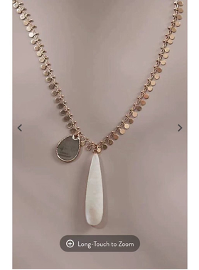 撞色亮钻天然石多层孤品毛衣链