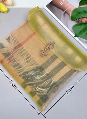 围巾收纳袋 羊绒围巾包装袋真丝丝巾方巾包装 纯色欧根纱收纳袋