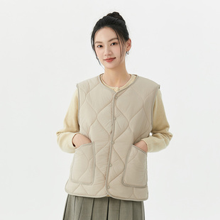 2024新款 女马夹轻薄内搭外穿羽绒棉马甲中老年人加厚坎肩加大2512