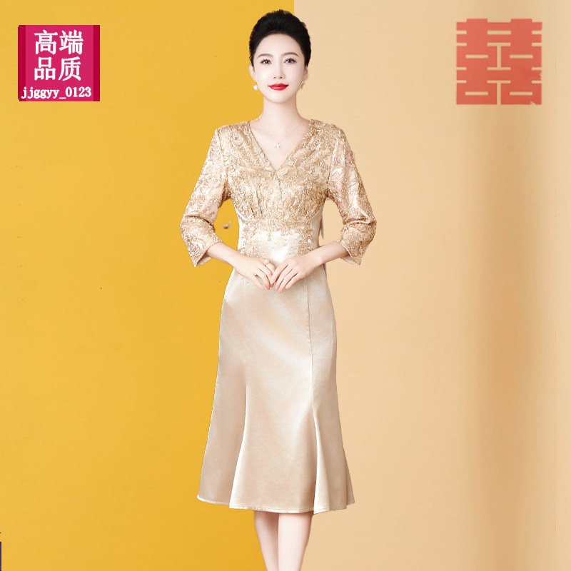 高端喜婆婆婚宴装2025新款鱼尾裙