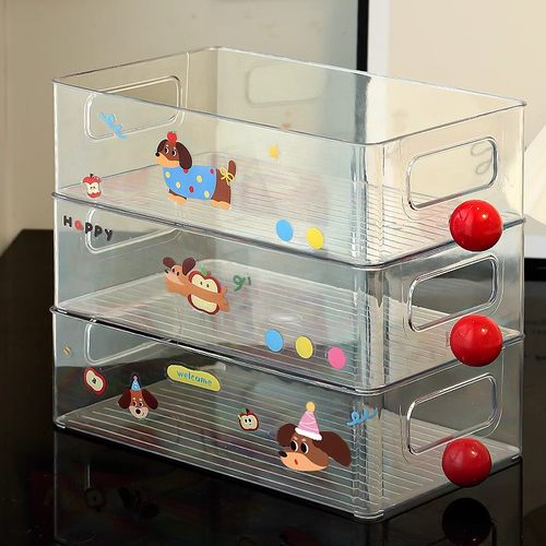桌面透明整理收纳盒亚克力化妆品抽屉放卡便携办公文具置物架盒子