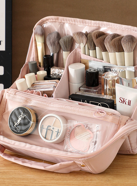 立式化妆包大容量外出便携旅行2026新款站立式化妆品分区收纳包女