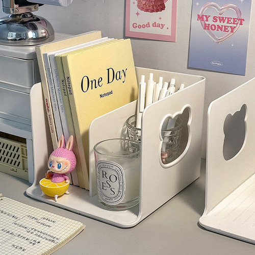 小熊书架桌面收纳床头小书架