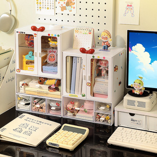 办公室桌面收纳柜文件收纳盒抽屉式书桌整理盒工位办公桌上置物架