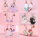 闺蜜项链磁吸二人2人一对拼接磁铁一人一半儿童女童友谊信物挂件