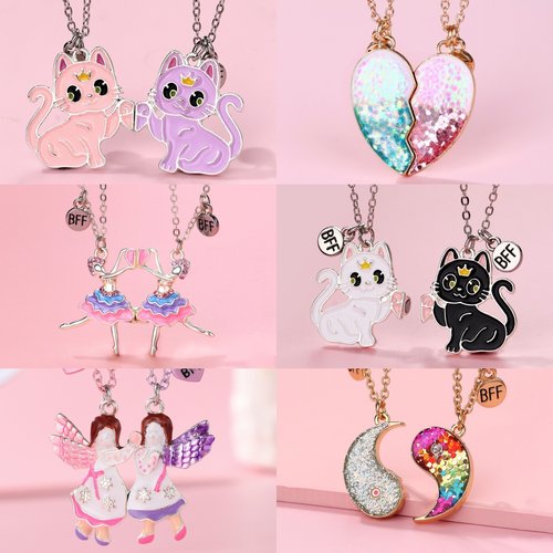 闺蜜项链磁吸二人2人一对拼接磁铁一人一半儿童女童友谊信物挂件