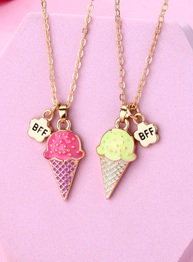 闺蜜项链女一人一半二人款一对2024新款爆款学生儿童生日礼物吊坠