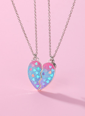 闺蜜项链女二人款女款学生女生可爱儿童生日礼物磁铁磁吸友谊挂件