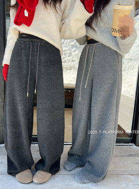 ［T台］T-PLATFORM广州十三行 冬季二批爆款加厚绒休闲裤女3587-3