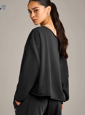 代购ONER ACTIVE女Raw Cut Lounge Sweatshirt休闲宽松薄款长袖