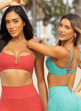 代购BOMBSHELL女Wave Wire Bra速干美背运动文胸背心上衣