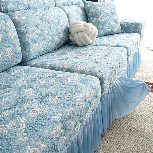 玫瑰园简约懒人沙发套提花四季通用弹力沙发套耐磨沙发笠防尘防滑