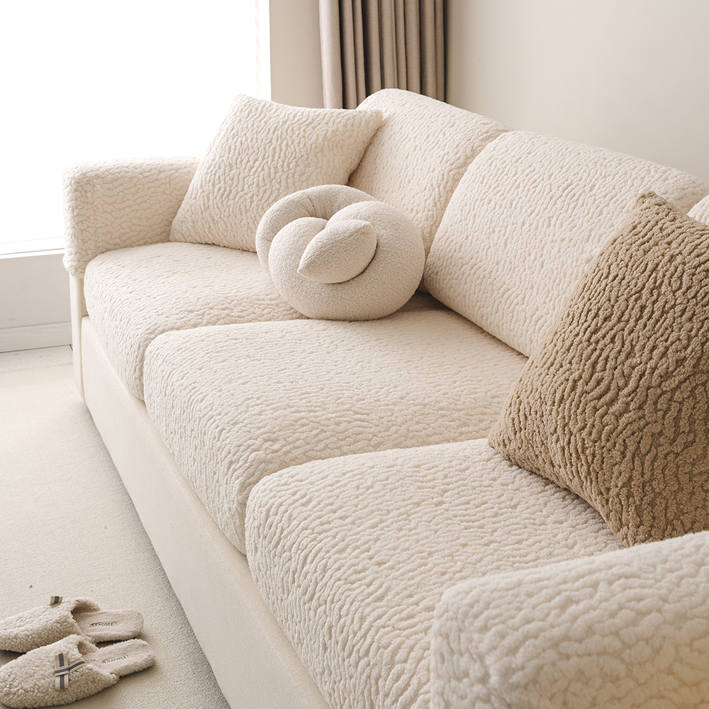 婉绒舒棉绒弹力沙发套罩秋冬新款耐用不起球沙发笠全盖巾WR