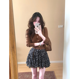 WananLili晚安里里 韩系甜美碎花半身裙 早秋新品