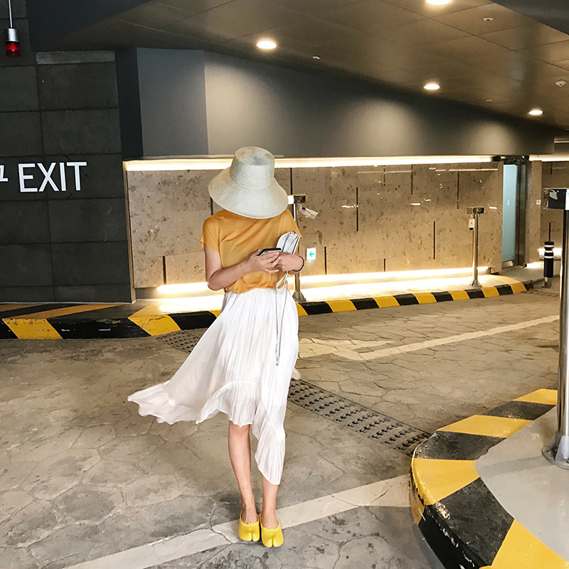 JULI19夏|贝壳花瓣裙 进口面料光泽感显瘦纯色高腰波浪百褶半身裙在类目 女装/女士精品, 半身裙中 - 来自Buy2taobao.com提供专业的淘宝代购服务