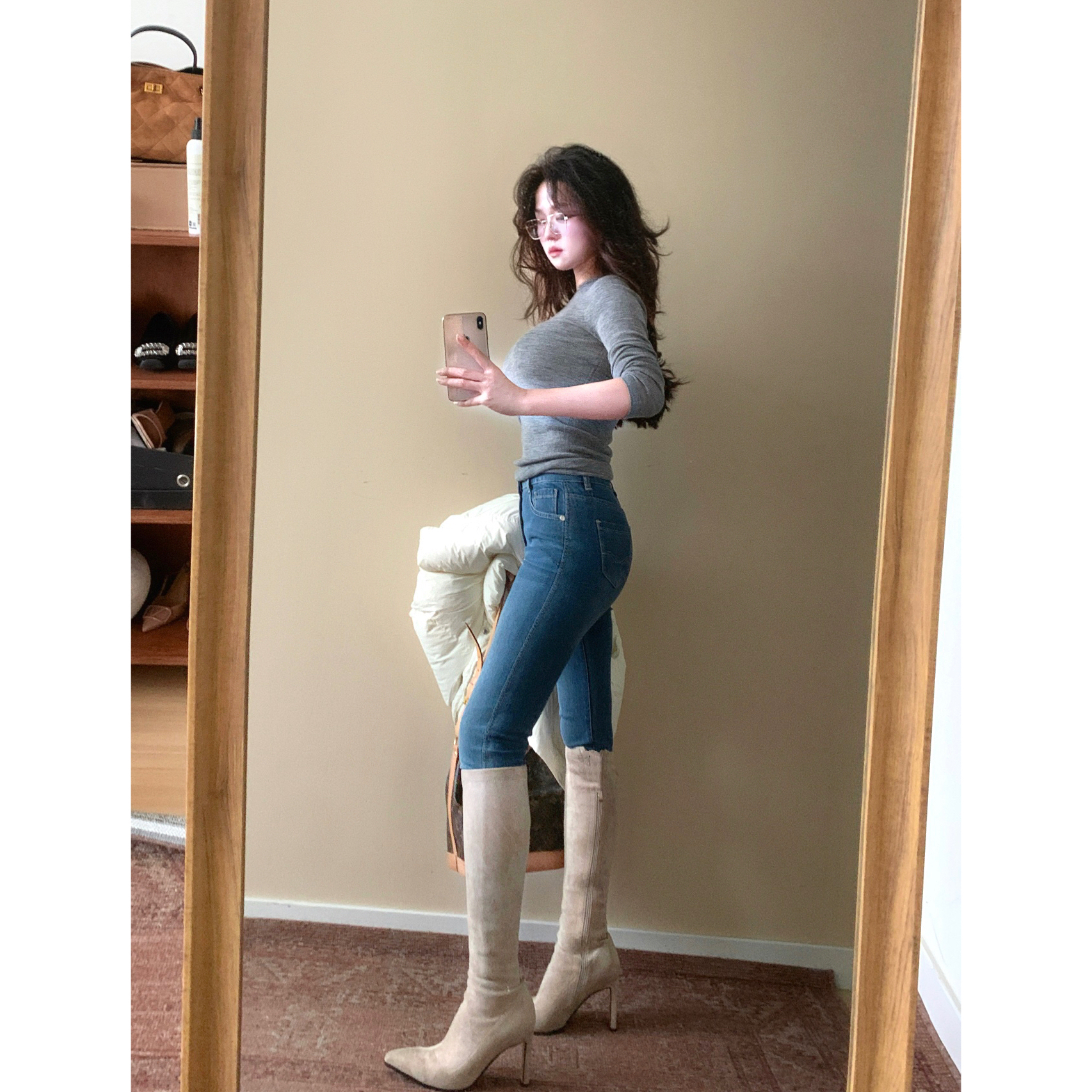 韩版修身显瘦牛仔裤女