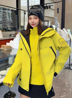 塞斯*5568升级羽绒三合一冲锋衣情侣户外山系保暖登山夹克两件套