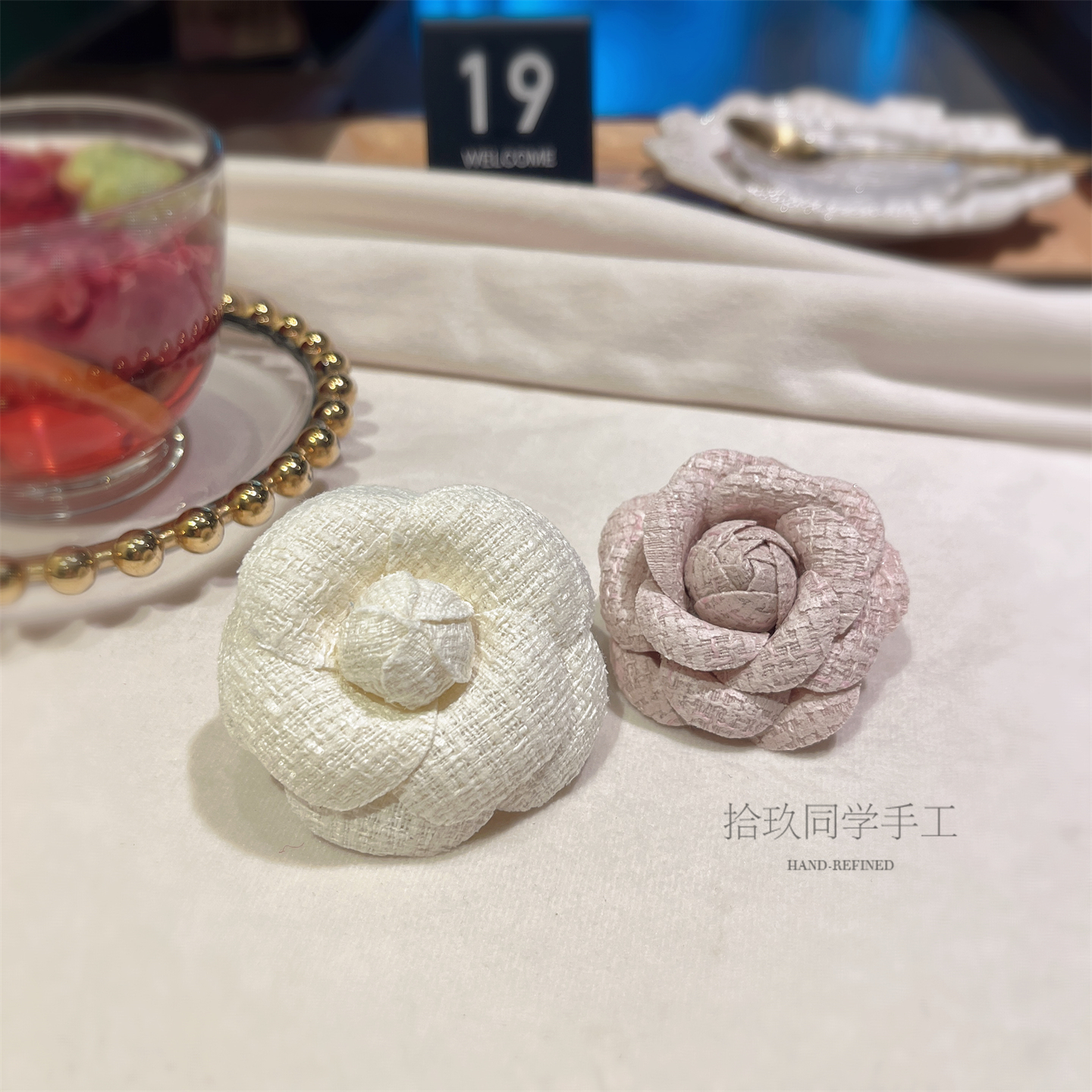 达人同款编织优雅叠戴胸花
