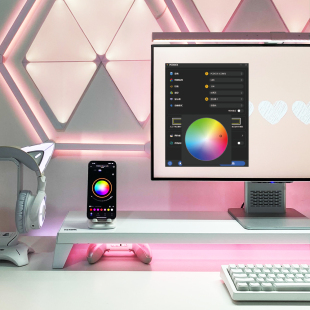 PCDOCK3代智慧型显示器增高架指纹识别无线充蓝牙神光同步快充