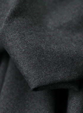 意大利进口薄款深灰色细腻柔懦法兰绒精纺羊绒羊毛面料设计师布料