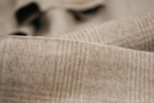 意大利进口米驼色威尔士犬齿格纹双面羊绒顺毛羊毛面料设计师布料