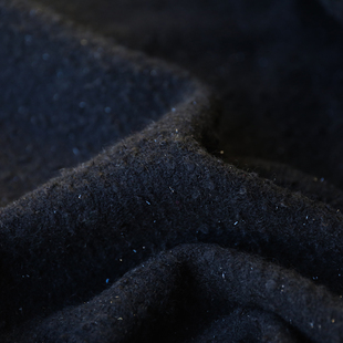 日本进口温润黑色璀璨嵌入亮丝温润立体提花圈圈编织羊毛面料布料