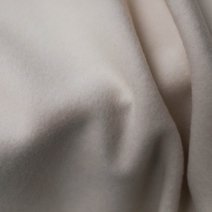 意大利进口温润细腻米白色短顺单面羊绒羊毛面料设计师外套布料