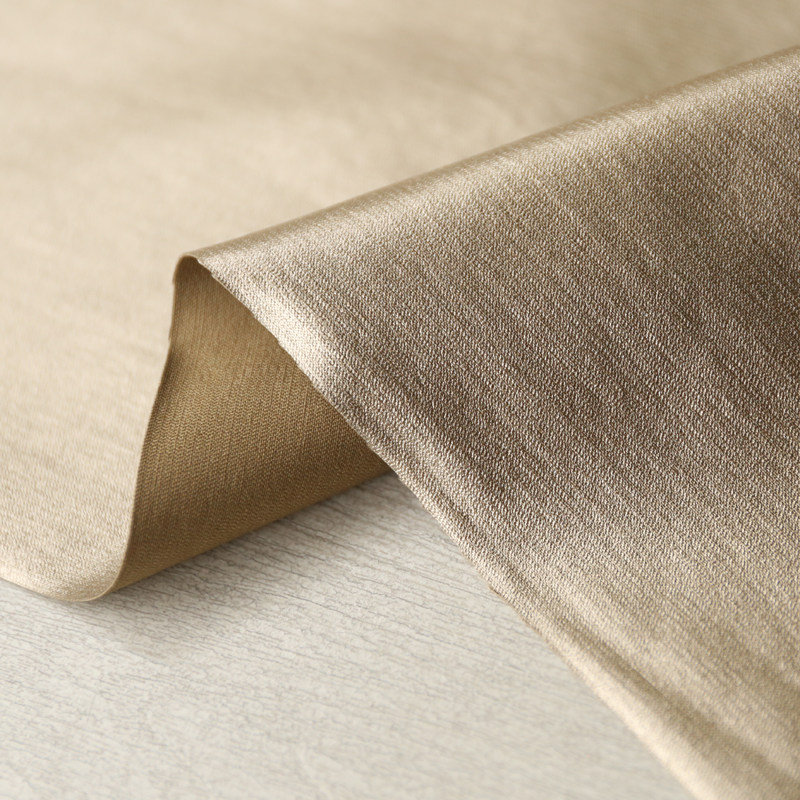 意大利进口香槟金色抗皱弹力锦棉烫金棉布时装服装面料设计师布料