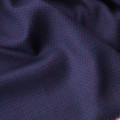 意大利进口薄款 深蓝底红点色织提花织锦纯羊毛精纺羊毛设计师布料
