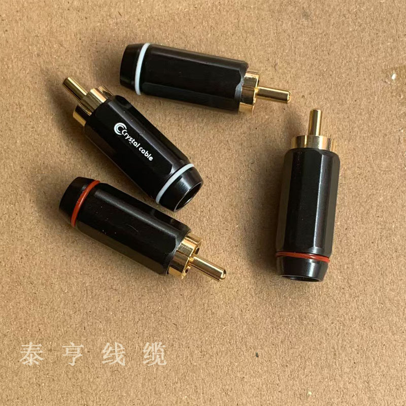 原装进口来货晶彩镀金RCA插头音响线音箱线连接插头全新特价全铜