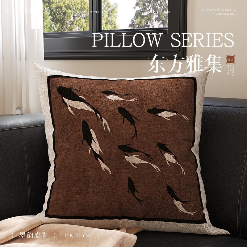 新中式沙发客厅抱枕复古靠背垫腰枕飘窗装饰枕头卧室床头床上