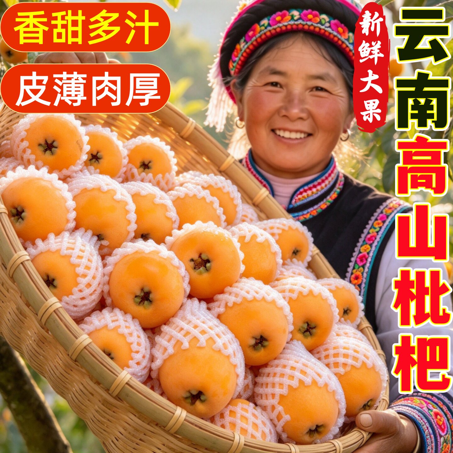 云南甜枇杷香甜多汁新鲜现摘大果
