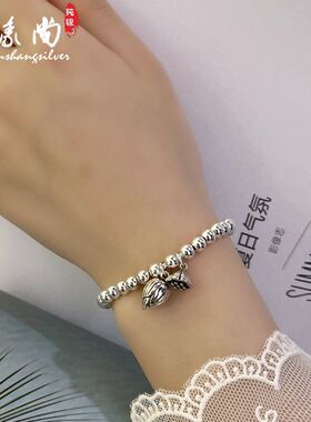 两世欢圆珠手串99足银轻奢