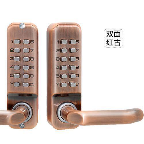 三代户外专用双面机械密码锁庭院花园门栅栏铁艺门室外室内门防水