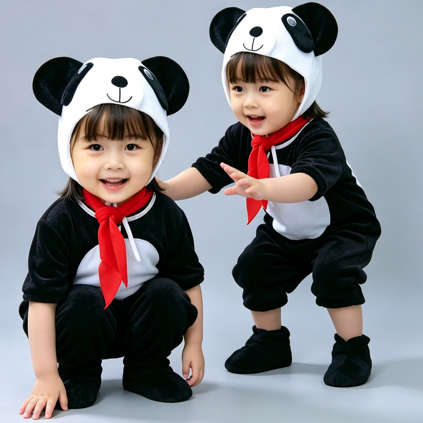 可爱熊猫儿童演出服幼儿园舞台舞蹈服话剧运动会小熊猫动物表演服