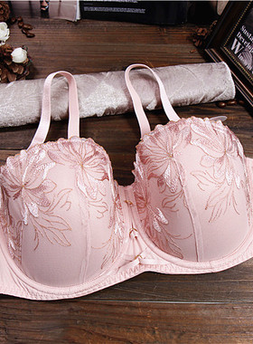 A5欧美黑色性感内衣 刺绣女胸罩 半罩杯女上托大码文胸80B85C95E